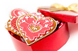 isolated gingerbread valentine cookie heart