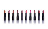 Set of lipsticks in fashionable colors 