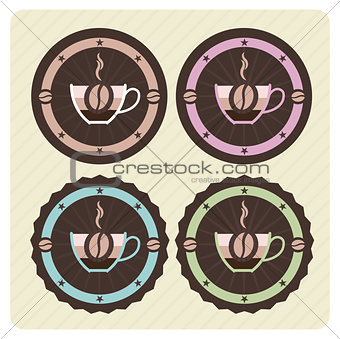 Set of vector coffee icons 