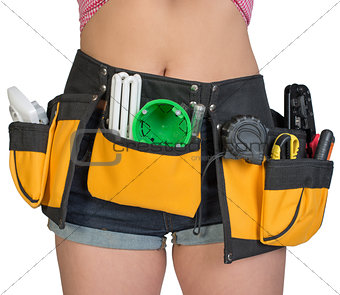Woman in tool belt