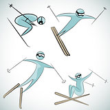 Skier Icon Set