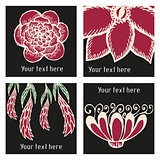 Posters with floral elements in tattoo style for event