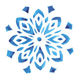 Blue watercolor snowflake