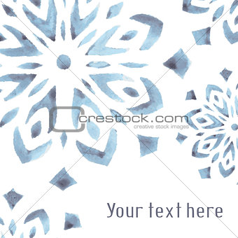 Vector watercolor background with snowflakes