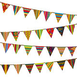 Bunting flags with ethnic motifs