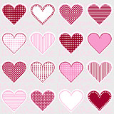 Love background with heart frames on pink, pattern for baby girl