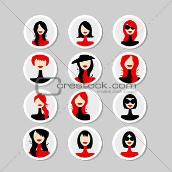 Cards with woman faces for your design