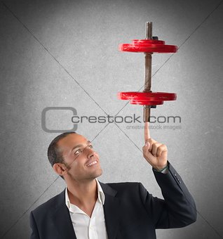 Focused and determined businessman