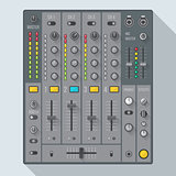 flat style sound dj mixer illustration