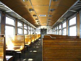 inside of carriage of the electric train