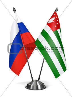Russia and Abkhazia - Miniature Flags.