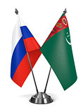 Russia and Turkmenistan - Miniature Flags.