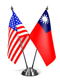 USA and Republic China - Miniature Flags.