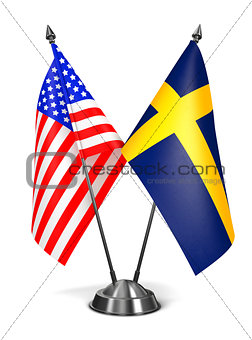 USA and Sweden - Miniature Flags.
