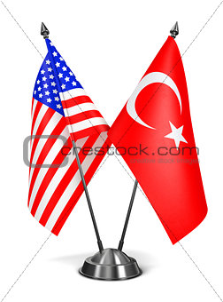 USA and Turkey - Miniature Flags.