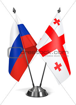 Russia and Georgia - Miniature Flags.