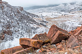 snowstorm over Colorado foothills