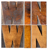 win-win in wood type