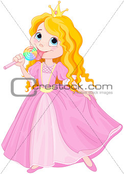 Princess licks lollipop