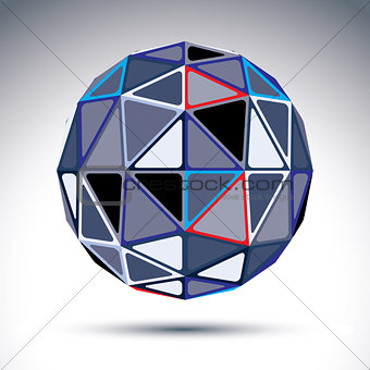 Complicated gray urban spherical object, 3d fractal metal disco 
