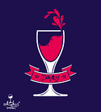 Alcohol theme vector art illustration. Festive goblet with decor
