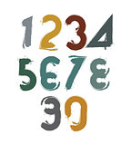 Handwritten colorful vector numbers, stylish numbers set drawn w