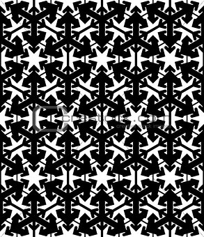 Contrast geometric seamless pattern with symmetric ornament. Hex