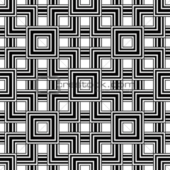 Seamless geometric pattern, black and white simple vector backgr