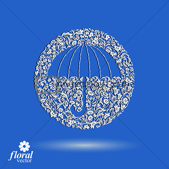 Beautiful flower-patterned umbrella. Stylized accessory â crea