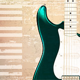 abstract grunge piano background with electric guitar