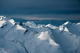 Winter view Norwegian alpine landscape