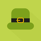 Flat Style Icon with Long Shadow. Green St. Patrick's Day hat