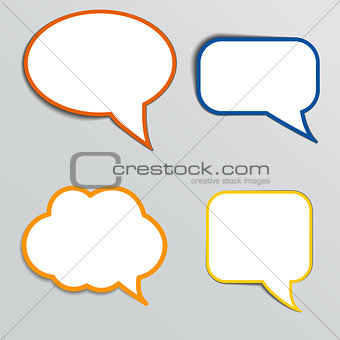 Stickers in form of speech bubbles.