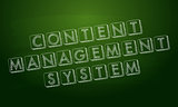 content management system over green blackboard