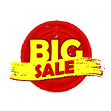 big sale round drawn label