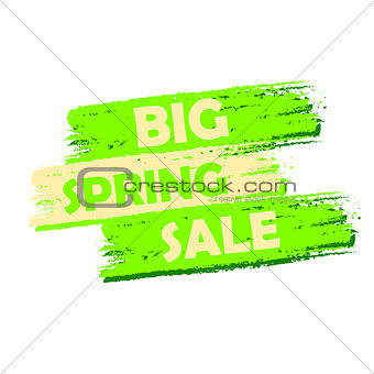 big spring sale, green drawn label