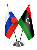 Russia and Libya - Miniature Flags.