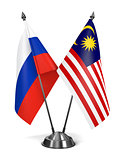 Russia and Malaysia - Miniature Flags.