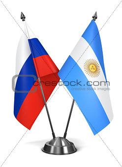 Russia and Argentina - Miniature Flags.