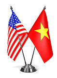 USA and Vietnam - Miniature Flags.