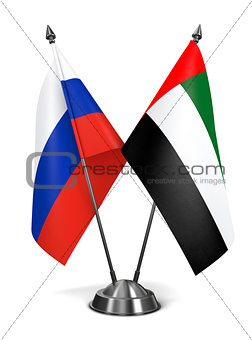 Russia and United Arab Emirates - Miniature Flags.