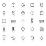 Time line icons with reflect on white background