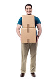 Man with a cardboard box in hand