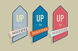 Vector illustration of vintage labels with success text 