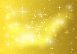 Gold Background With Stars And Sparklers