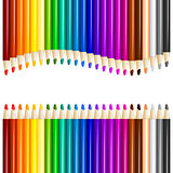 Color pencils in arrange in color row