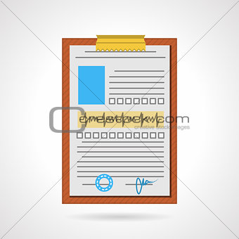 Flat vector icon for medical clipboard