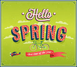 Hello spring typographic design.