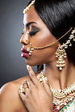 Exotic Indian bride dressed up for wedding 
