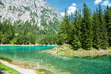 GrÃ¼ner see with crystal clear water in Austria